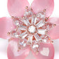 Pink Rose Gold-Plated AD-Studded Handcrafted Adjustable Floral Finger Ring